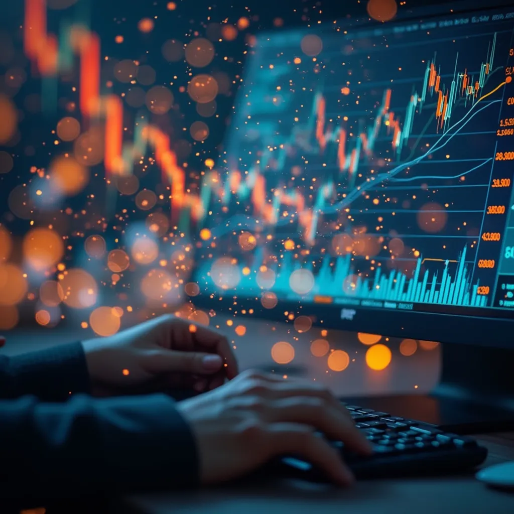 Análisis de datos financieros en una computadora